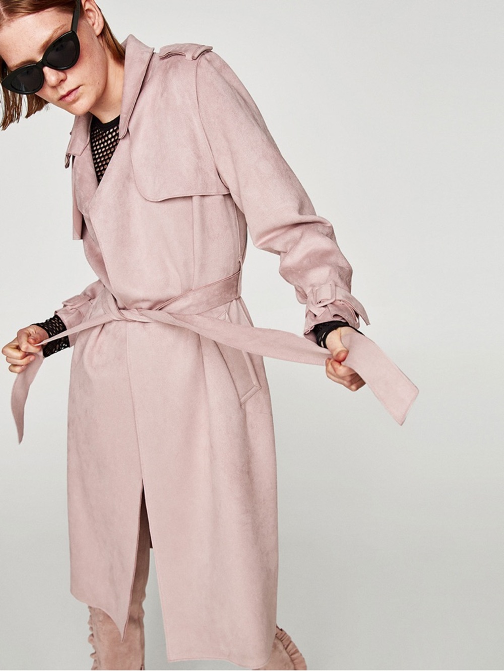 Zara: Buttery Soft Blush Pink Belted Trench Coat